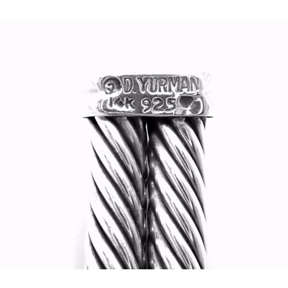 Authentic! David Yurman 14k Gold Silver Citrine Double Cable Collar Necklace - Picture 7 of 7